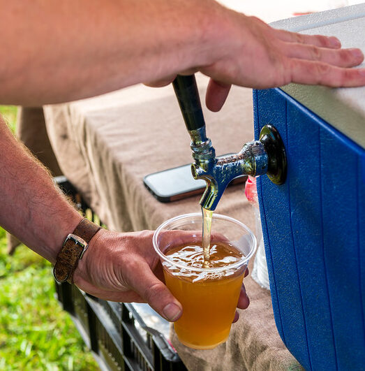 Pouring a cup of beer