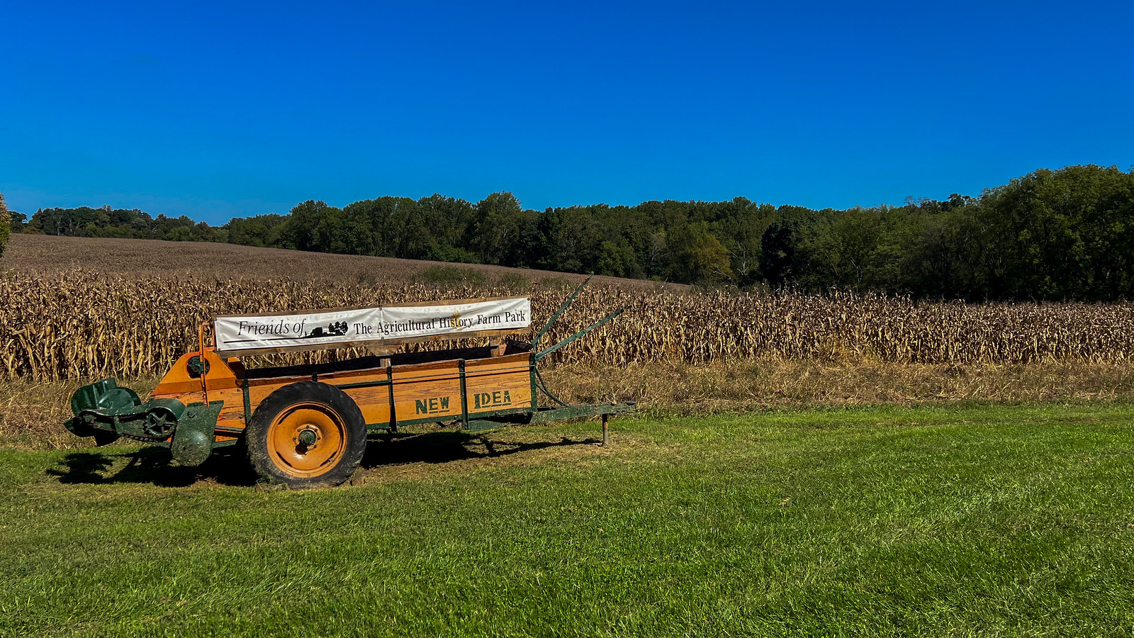 Historical farm equipment at park