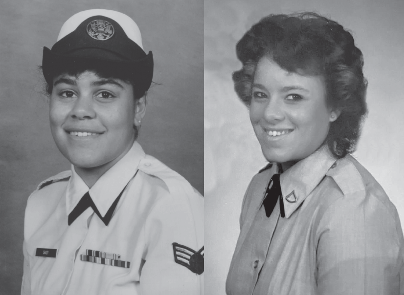 Photographic portraits of Lisa Savoy and Dawn Savoy-Dyette in military attire