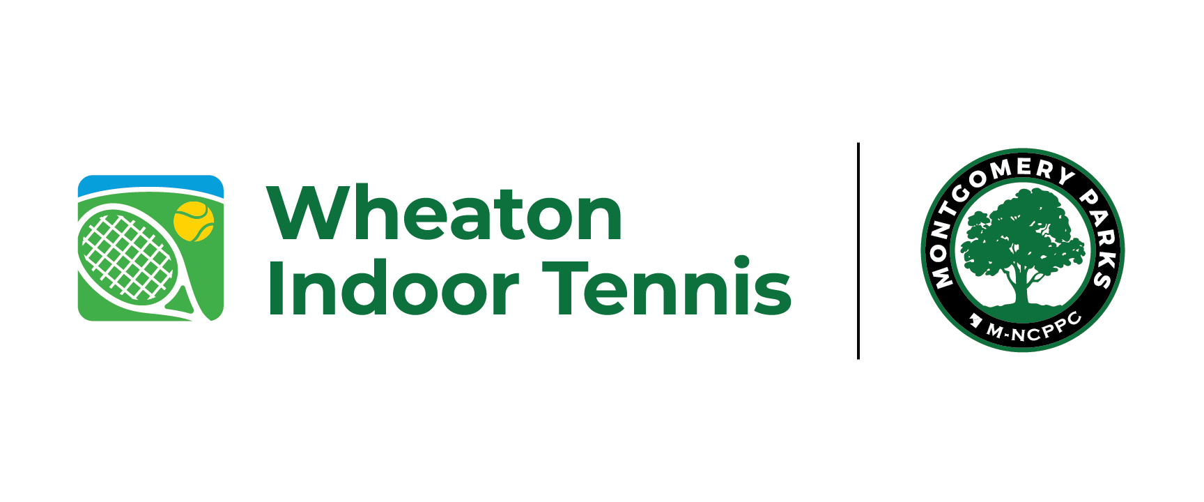 Wheaton Indoor Tennis logo with Montgomery Parks logo